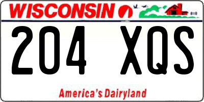 WI license plate 204XQS