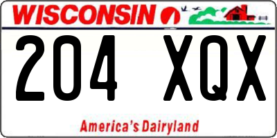 WI license plate 204XQX