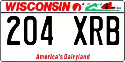 WI license plate 204XRB