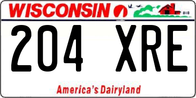 WI license plate 204XRE