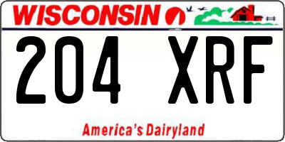 WI license plate 204XRF