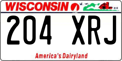 WI license plate 204XRJ