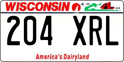WI license plate 204XRL
