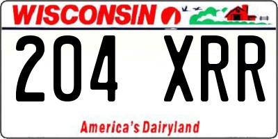WI license plate 204XRR
