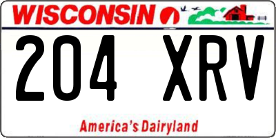 WI license plate 204XRV