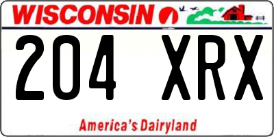WI license plate 204XRX
