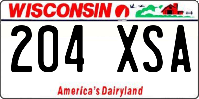 WI license plate 204XSA