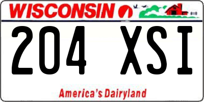 WI license plate 204XSI