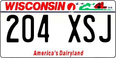 WI license plate 204XSJ