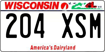WI license plate 204XSM