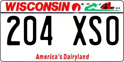 WI license plate 204XSO