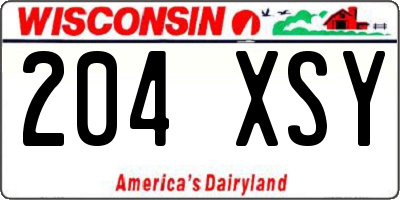 WI license plate 204XSY