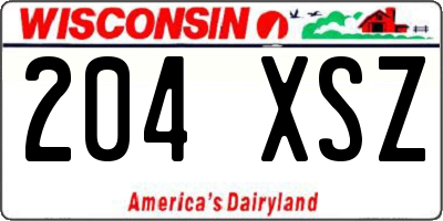 WI license plate 204XSZ