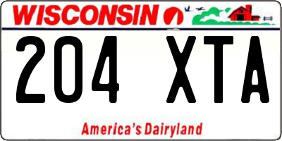 WI license plate 204XTA