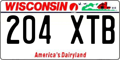WI license plate 204XTB