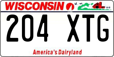 WI license plate 204XTG