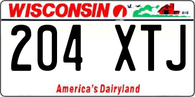 WI license plate 204XTJ