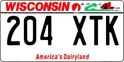 WI license plate 204XTK