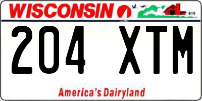 WI license plate 204XTM