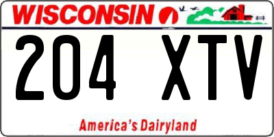 WI license plate 204XTV
