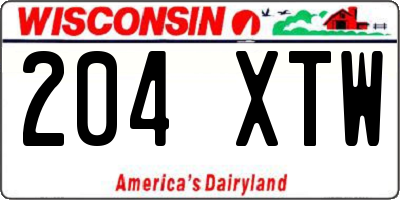 WI license plate 204XTW
