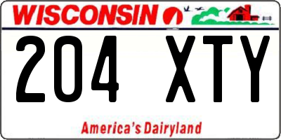 WI license plate 204XTY