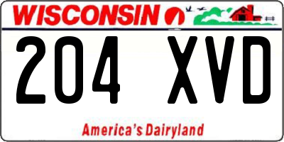 WI license plate 204XVD