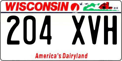 WI license plate 204XVH