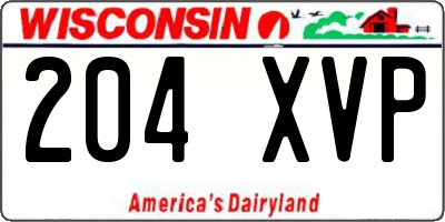 WI license plate 204XVP