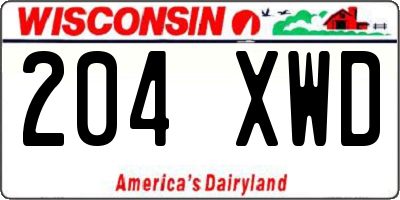 WI license plate 204XWD