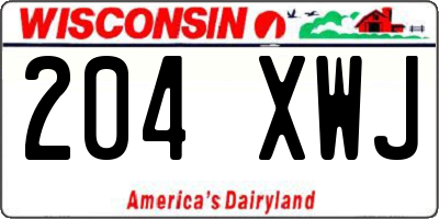 WI license plate 204XWJ