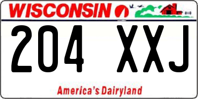 WI license plate 204XXJ
