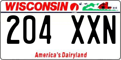 WI license plate 204XXN