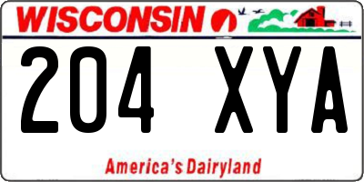 WI license plate 204XYA