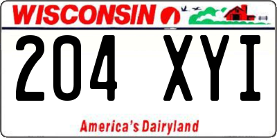 WI license plate 204XYI