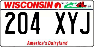 WI license plate 204XYJ