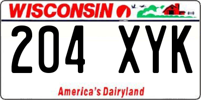 WI license plate 204XYK