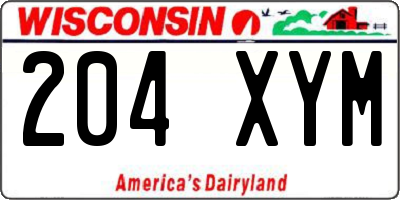 WI license plate 204XYM