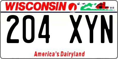 WI license plate 204XYN