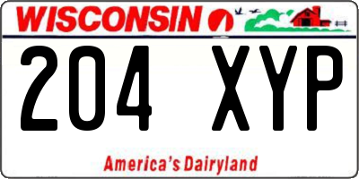 WI license plate 204XYP