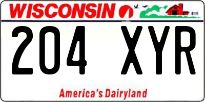 WI license plate 204XYR