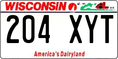 WI license plate 204XYT