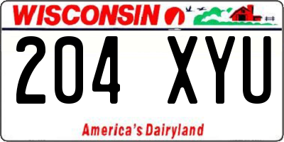 WI license plate 204XYU