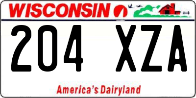 WI license plate 204XZA