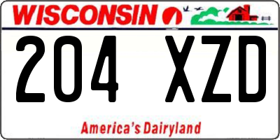 WI license plate 204XZD