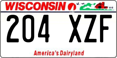 WI license plate 204XZF