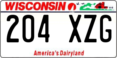 WI license plate 204XZG