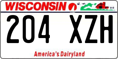 WI license plate 204XZH