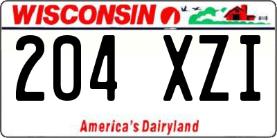 WI license plate 204XZI