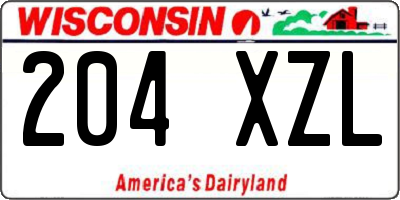 WI license plate 204XZL